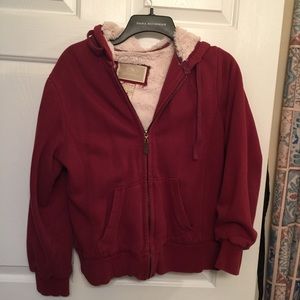 💘green tea 🍵 plush lined zip up hoodie jacket